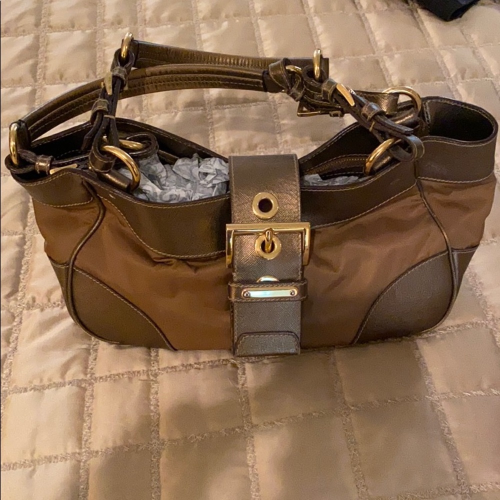 Prada Bronze, Leather+Nylon Bag - Picture 1 of 4
